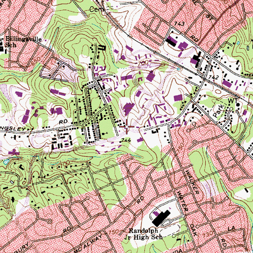 Topographic Map of Randolph Post Office, NC