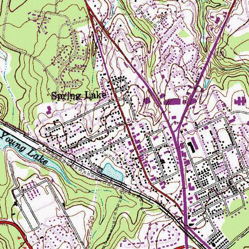 Topographic Map of Spring Lake Post Office, NC
