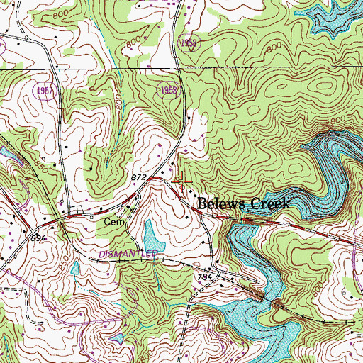 Topographic Map of Belews Creek Post Office, NC