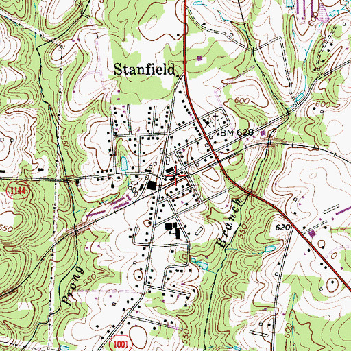 Topographic Map of Stanfield Post Office, NC