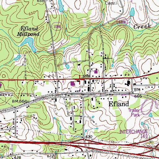 Topographic Map of Efland Post Office, NC