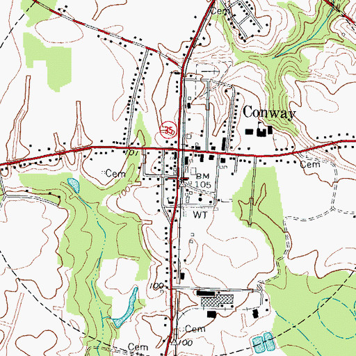 Topographic Map of Conway Post Office, NC