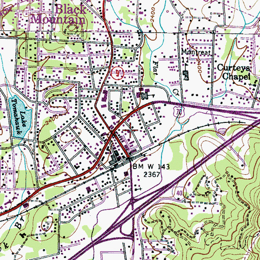Topographic Map of Black Mountain Post Office, NC