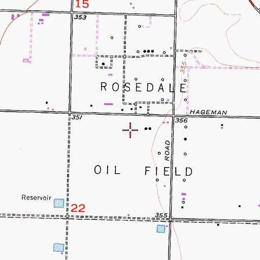 Topographic Map of Rosedale Oil Field, CA