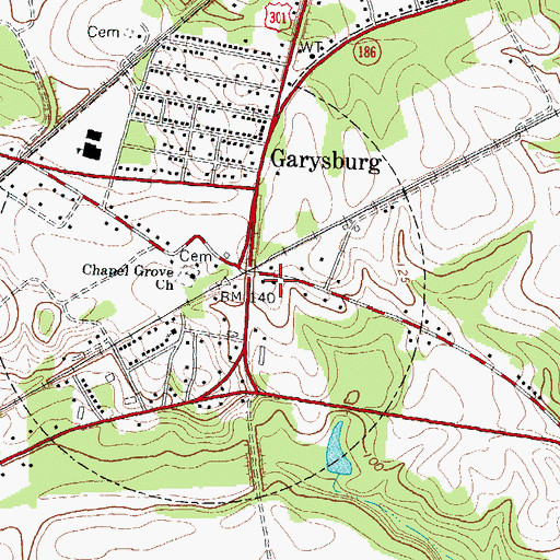 Topographic Map of Garysburg Post Office, NC