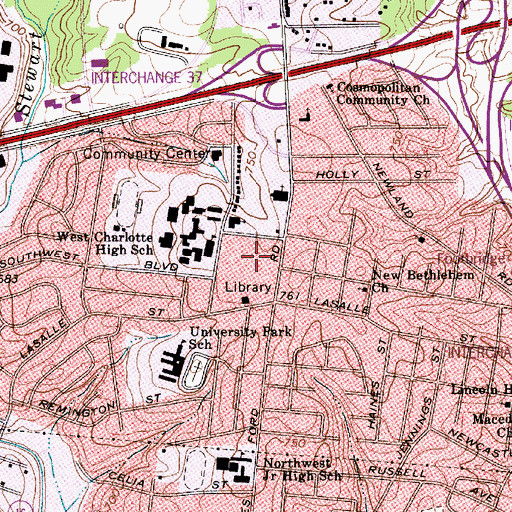Topographic Map of Jim Richardson Post Office, NC