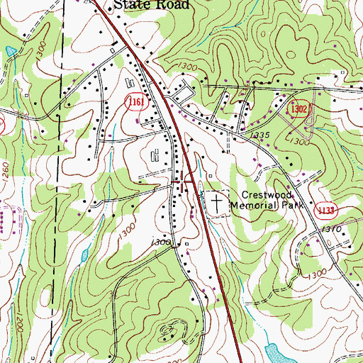Topographic Map of State Road Post Office, NC