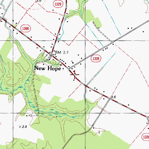 Topographic Map of Durants Neck Post Office, NC