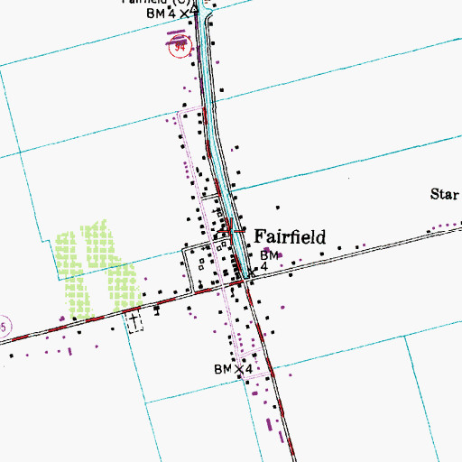 Topographic Map of Fairfield Post Office, NC