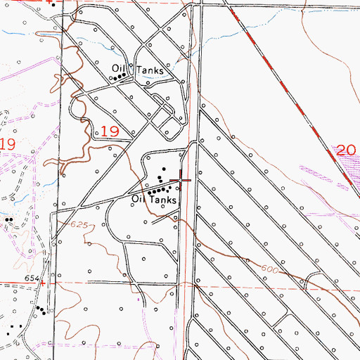 Topographic Map of South Belridge Oil Field, CA