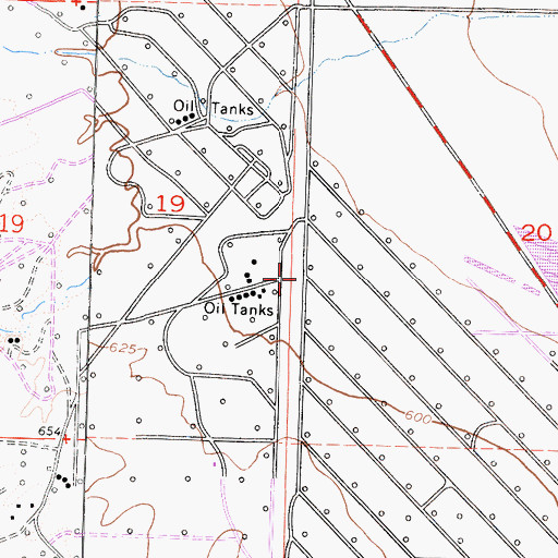 Topographic Map of South Belridge Oil Field, CA