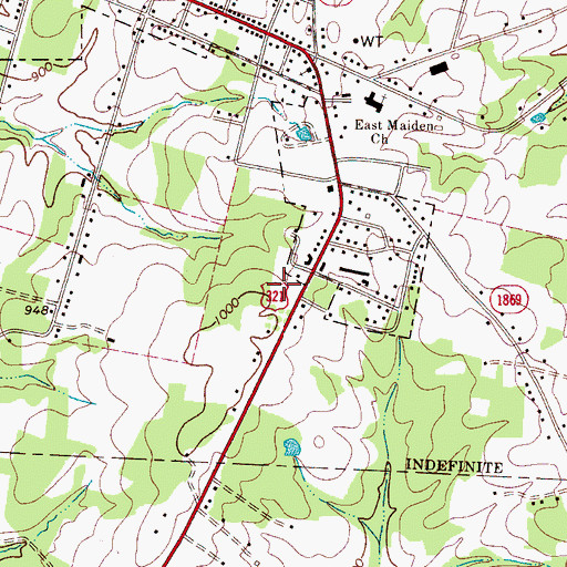 Topographic Map of Maiden Post Office, NC