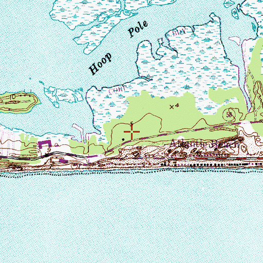 Topographic Map of Atlantic Beach Post Office, NC