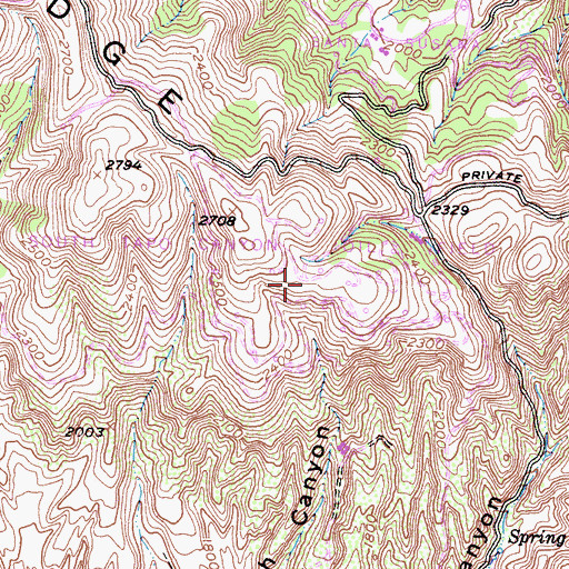 Topographic Map of South Tapo Canyon Oil Field, CA