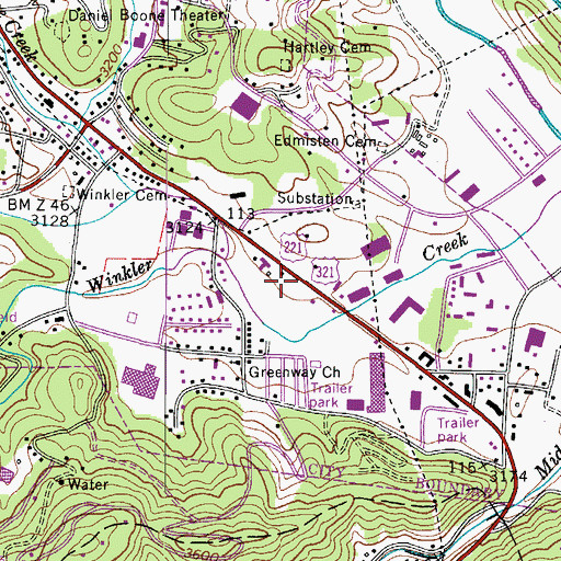 Topographic Map of Boone Post Office, NC