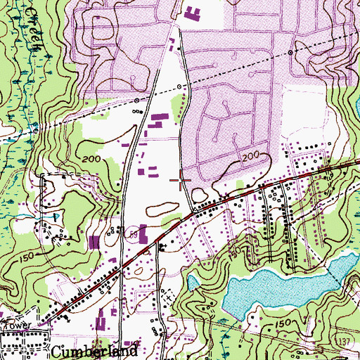 Topographic Map of Cumberland Post Office, NC