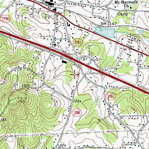 Topographic Map of Icard Post Office, NC