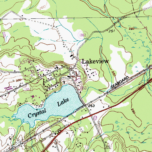 Topographic Map of Lakeview Post Office, NC