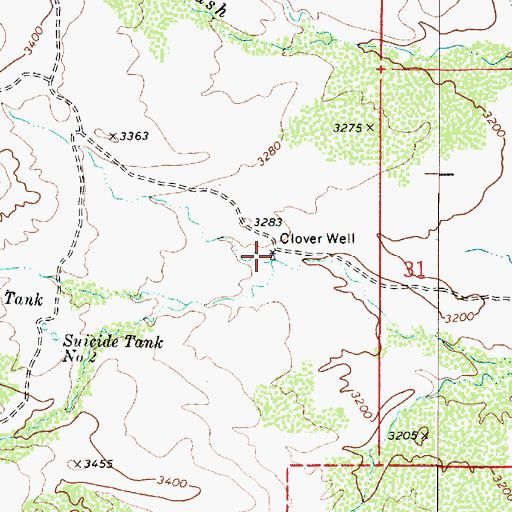 Topographic Map of Clover Well, AZ