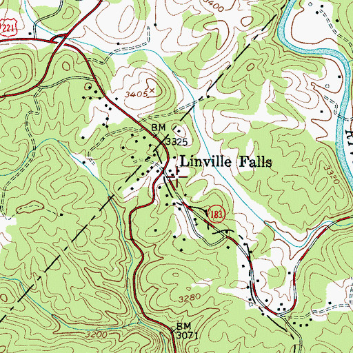 Topographic Map of Linville Falls Post Office, NC