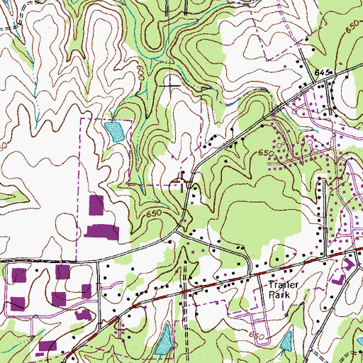 Topographic Map of Mebane Post Office, NC