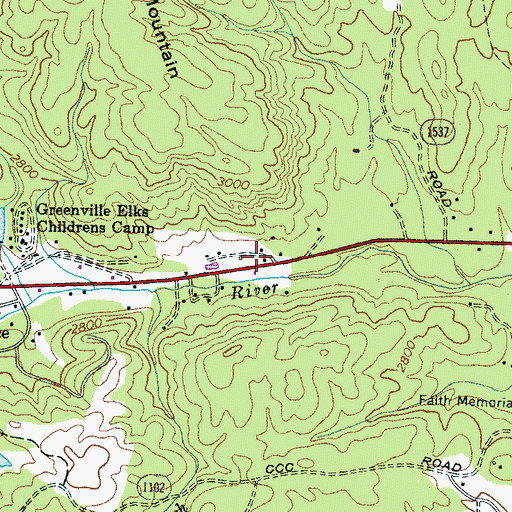 Topographic Map of Cedar Mountain Post Office, NC