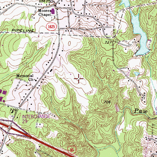 Topographic Map of Charlotte Passport Office Post Office, NC