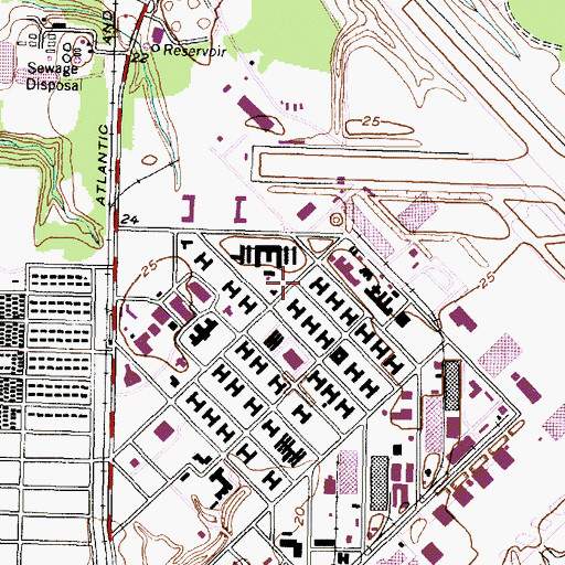 Topographic Map of Cherry Point Post Office, NC
