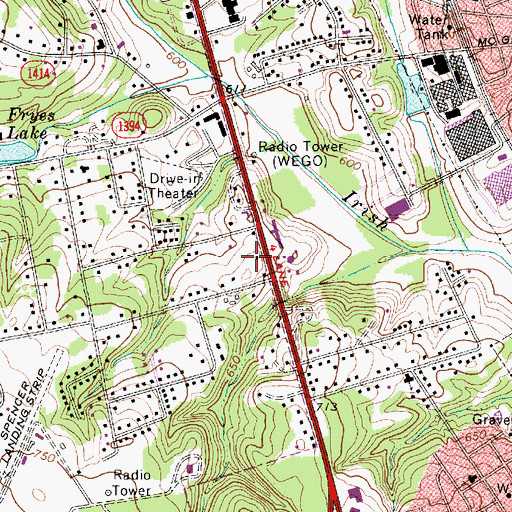 Topographic Map of Concord Parkway Post Office, NC