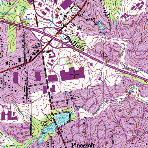 Topographic Map of Four Seasons Post Office, NC