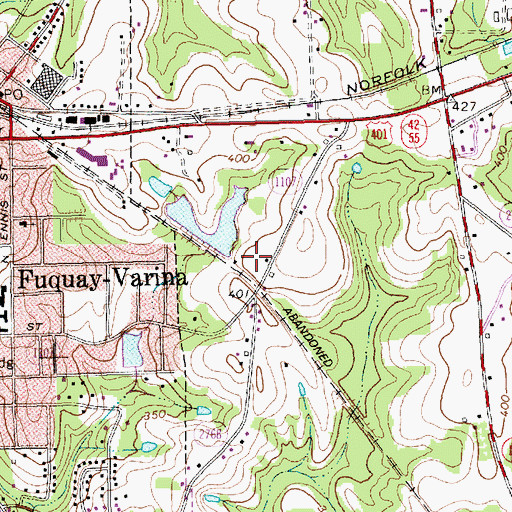 Topographic Map of Fuquay Varina Post Office, NC