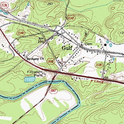 Topographic Map of Gulf Post Office, NC