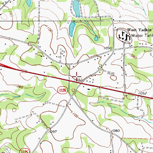 Topographic Map of Hamptonville Post Office, NC