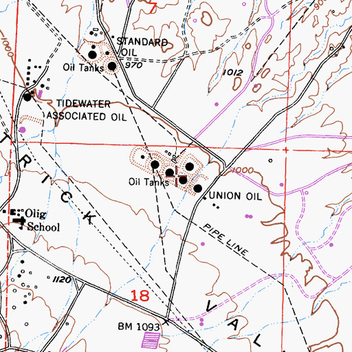 Topographic Map of Union Oil, CA