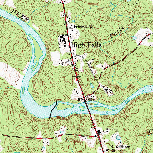 Topographic Map of Highfalls Post Office, NC