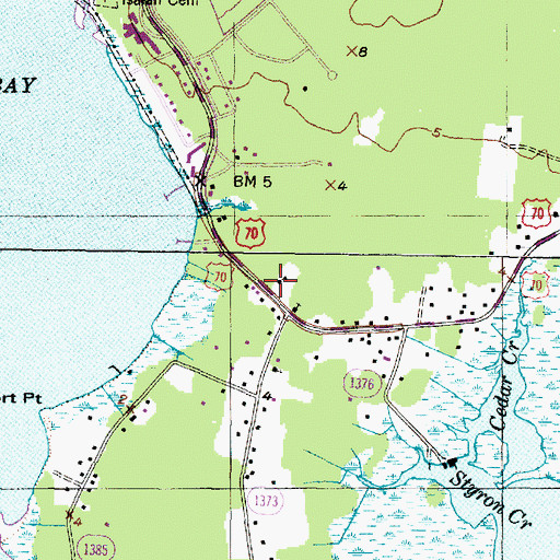 Topographic Map of Sealevel Post Office, NC