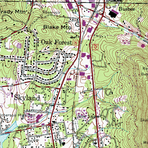Topographic Map of Skyland Post Office, NC