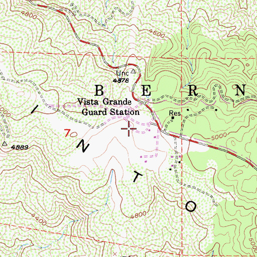 Topographic Map of Vista Grande Guard Station, CA