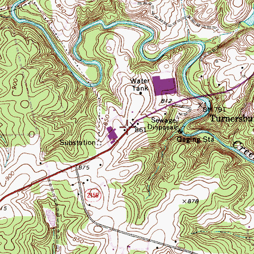 Topographic Map of Turnersburg Post Office, NC