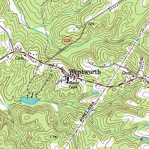 Topographic Map of Wentworth Post Office, NC