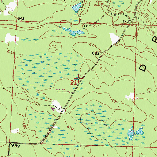 Topographic Map of Matthews Cemetery, MI