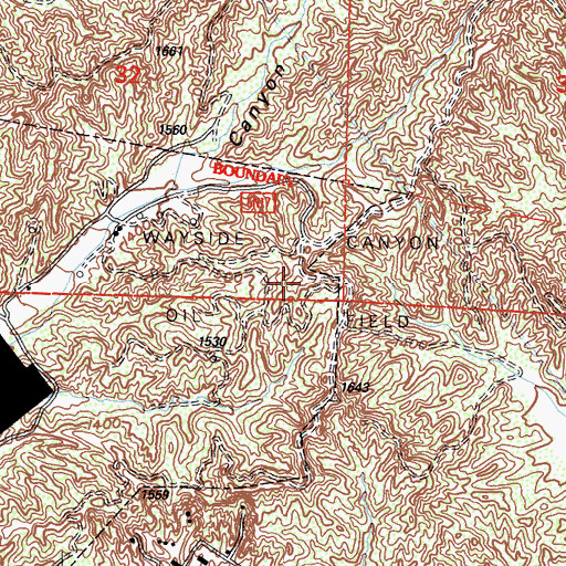 Topographic Map of Wayside Canyon Oil Field, CA