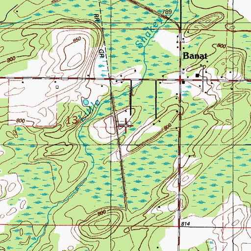 Topographic Map of Holy Rosary Catholic Church Cemetery, MI