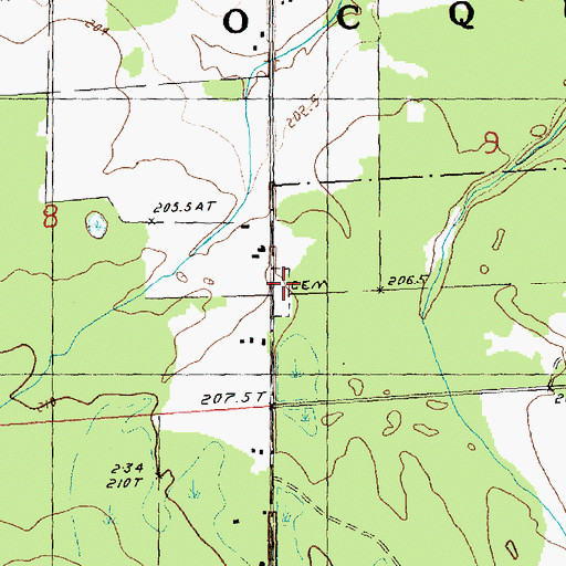 Topographic Map of Methodist Cemetery, MI