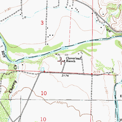 Topographic Map of Cloverleaf Ranch, AZ