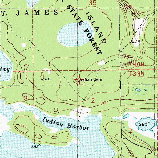 Topographic Map of Indian Cemetery, MI