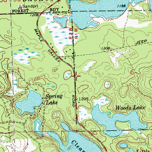 Topographic Map of Nester Township Cemetery, MI