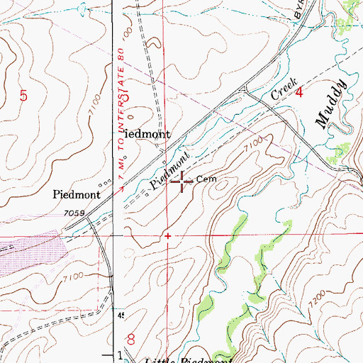 Topographic Map of Byrne Family Cemetery, WY