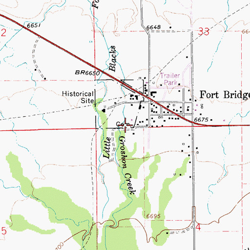 Topographic Map of Carter Cemetery, WY