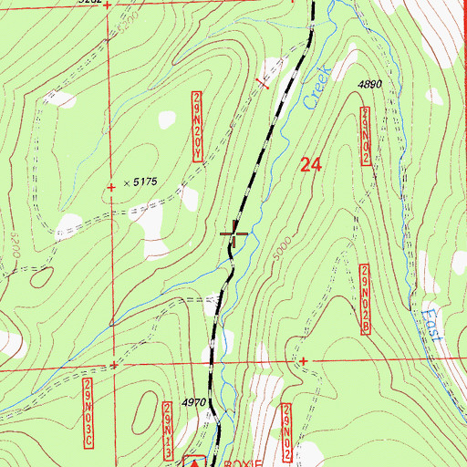 Topographic Map of Roxie Peconom Creek, CA